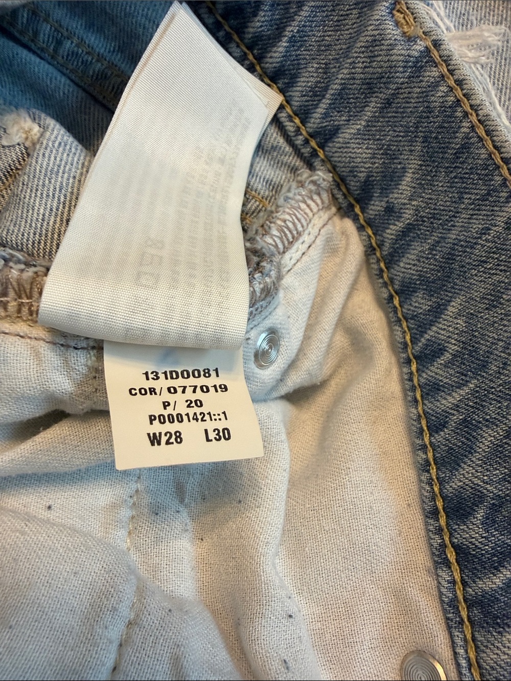 Abercrombie & Fitch Langdon Slim Light Blue Destroyed Jeans 28 x 30 - Picture 10 of 11